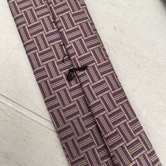 Brooks Brothers‎ Ties For Mens Wide Violet Gray Geometric Wide Golden Fleece USA - Picture 7 of 8